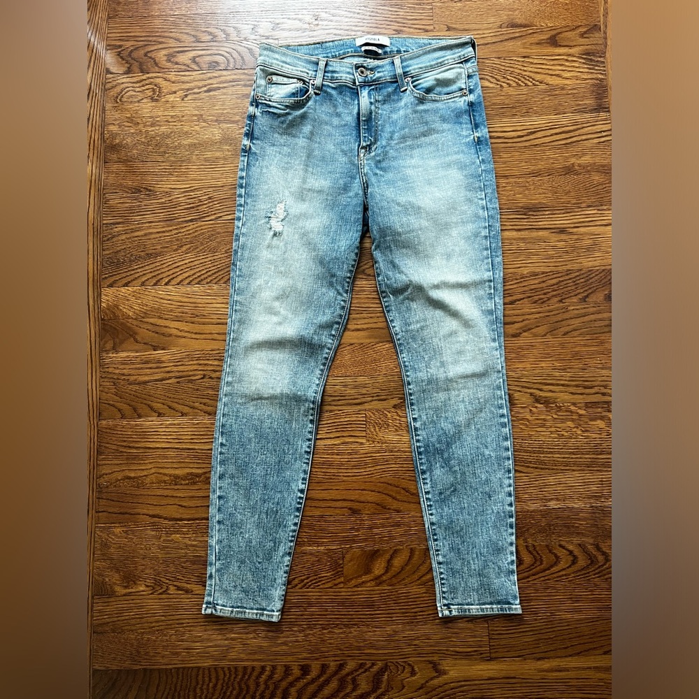 PISTOLA High Rise Skinny Acid Washed Blue Jeans Denim Distressed Retro 90s 30